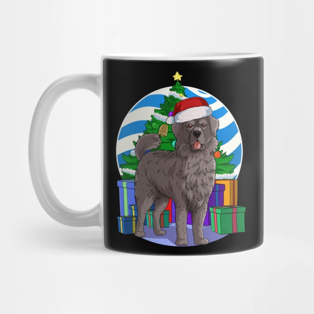 Newfoundland Dog Cute Santa Christmas Gift by Noseking